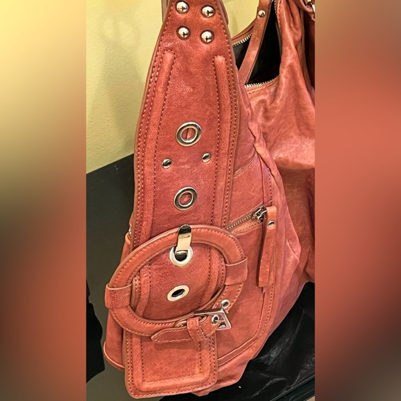 Roxbury Leather Brown with Silver Hardware Shoulder Bag - Picture 6 of 9